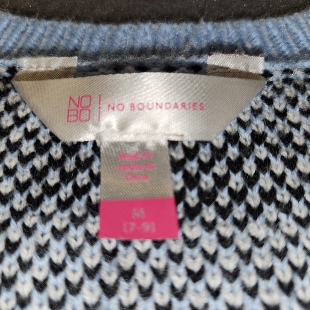 NO BO NO BOUNDARIES Sweater Vest Juniors M White Blue Plaid Preppy Academia Cozy - Picture 5 of 11